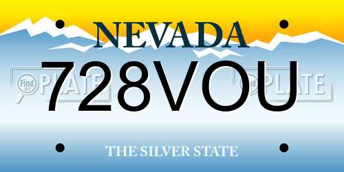 728VOU Nevada License Plate