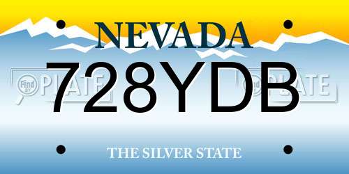 728YDB Nevada License Plate