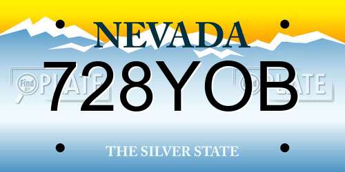 728YOB Nevada License Plate