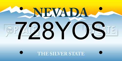 728YOS Nevada License Plate