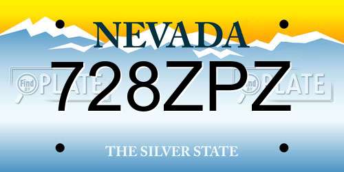 728ZPZ Nevada License Plate