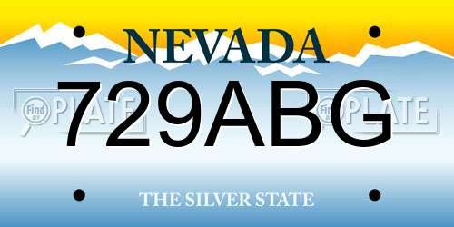 729ABG Nevada License Plate