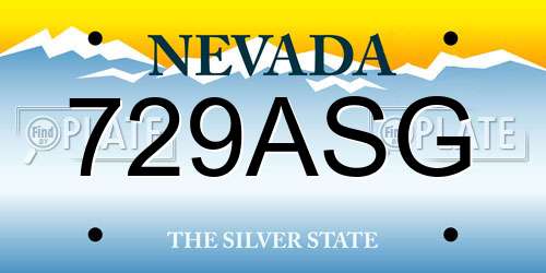 729ASG Nevada License Plate