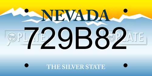 729B82 Nevada License Plate