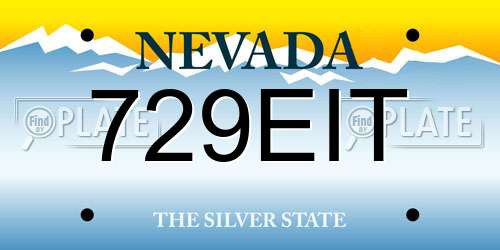 729EIT Nevada License Plate