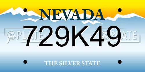 729K49 Nevada License Plate