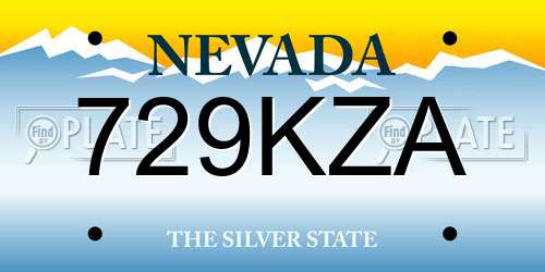 729KZA Nevada License Plate