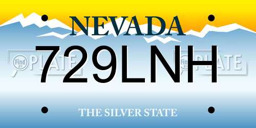 729LNH Nevada License Plate
