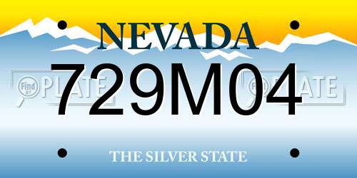 729M04 Nevada License Plate