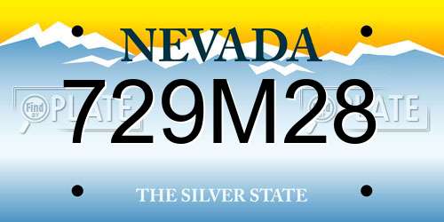 729M28 Nevada License Plate
