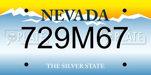 729M67 Nevada License Plate
