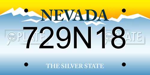 729N18 Nevada License Plate