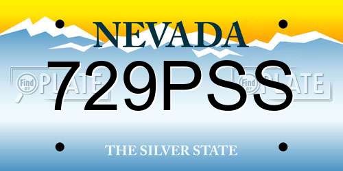 729PSS Nevada License Plate