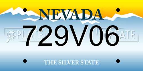 729V06 Nevada License Plate