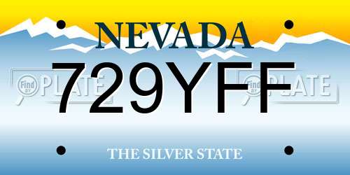 729YFF Nevada License Plate