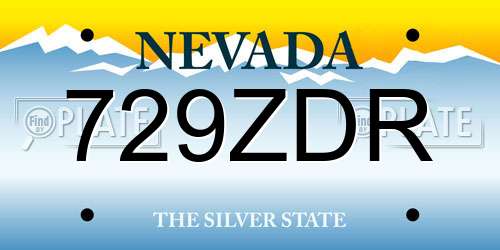 729ZDR Nevada License Plate