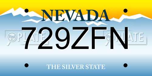 729ZFN Nevada License Plate