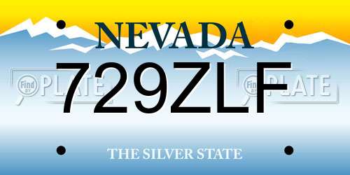 729ZLF Nevada License Plate