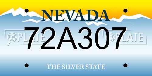 72A307 Nevada License Plate