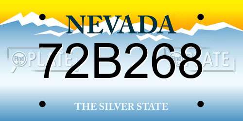 72B268 Nevada License Plate