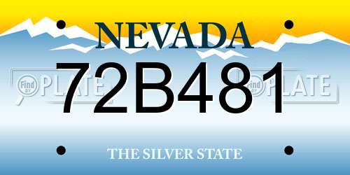 72B481 Nevada License Plate