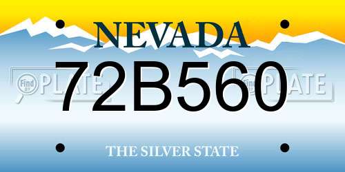 72B560 Nevada License Plate