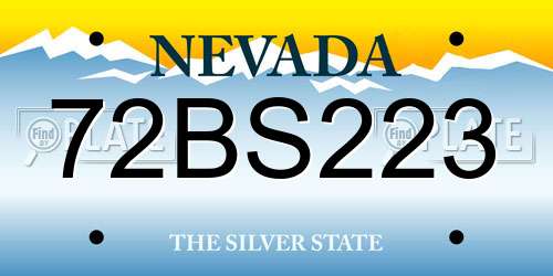 72BS223 Nevada License Plate