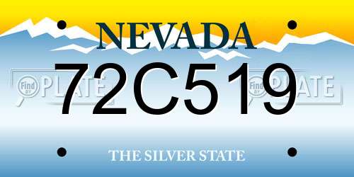 72C519 Nevada License Plate