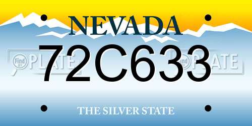 72C633 Nevada License Plate