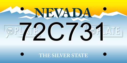 72C731 Nevada License Plate