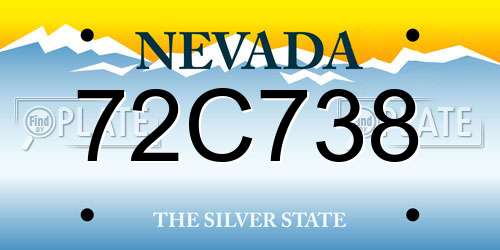 72C738 Nevada License Plate