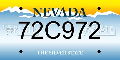 72C972 Nevada License Plate