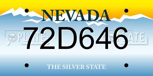 72D646 Nevada License Plate