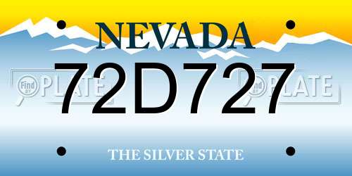 72D727 Nevada License Plate