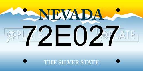 72E027 Nevada License Plate
