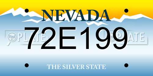 72E199 Nevada License Plate
