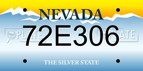 72E306 Nevada License Plate
