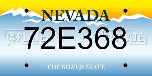 72E368 Nevada License Plate