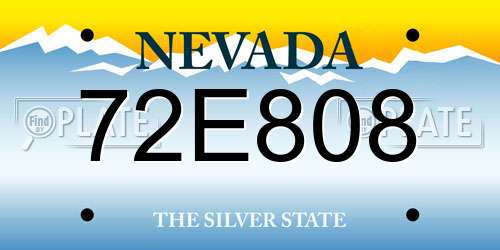 72E808 Nevada License Plate