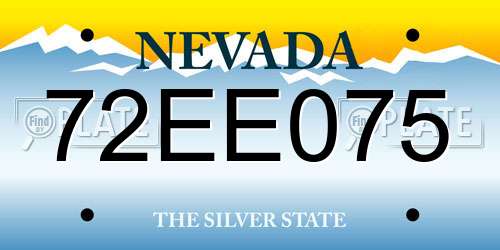 72EE075 Nevada License Plate