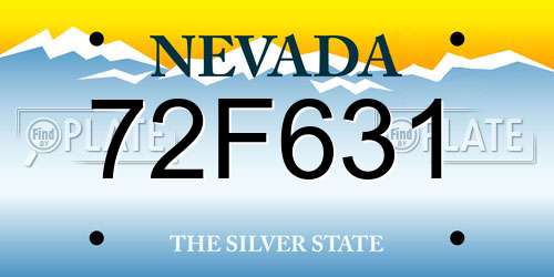 72F631 Nevada License Plate