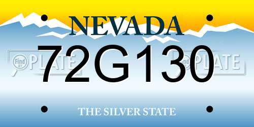 72G130 Nevada License Plate