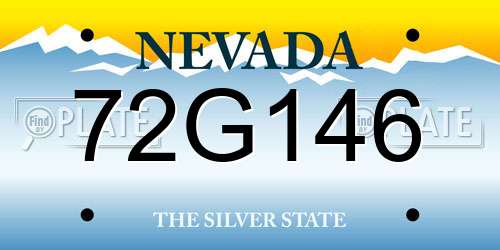 72G146 Nevada License Plate