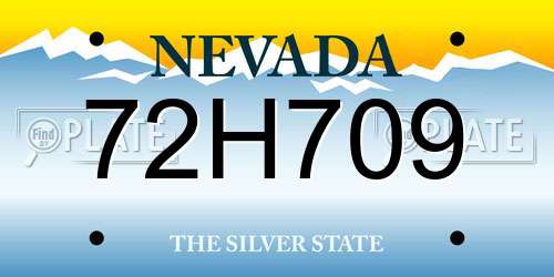 72H709 Nevada License Plate