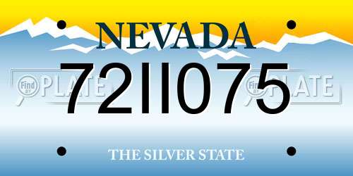 72II075 Nevada License Plate