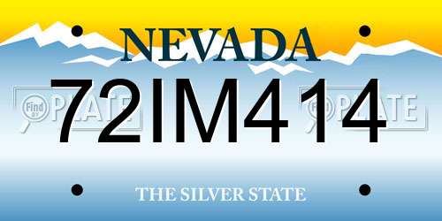 72IM414 Nevada License Plate
