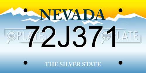 72J371 Nevada License Plate