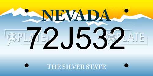 72J532 Nevada License Plate