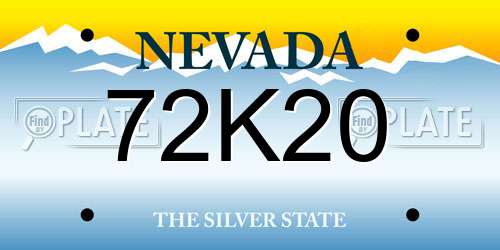 72K20 Nevada License Plate