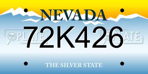 72K426 Nevada License Plate